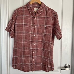 Weatherproof Men's Burgundy/Red Plaid Button-Down Shirt Size L